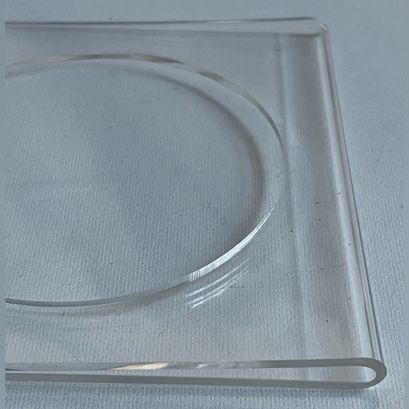 VTG Hollywood Regency MCM Set of 4 Clear Acrylic Lucite Cup Coasters Bar Kitchen - Picture 7 of 13